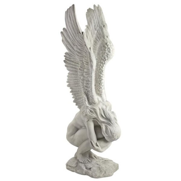Remembrance and Redemption Angel Statue Large Wings Up weeping